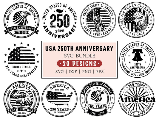 250th Anniversary USA SVG Bundle