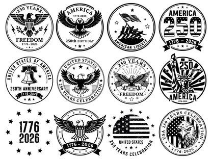 250th Anniversary USA SVG Bundle