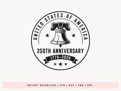 250th Anniversary USA SVG PNG Design