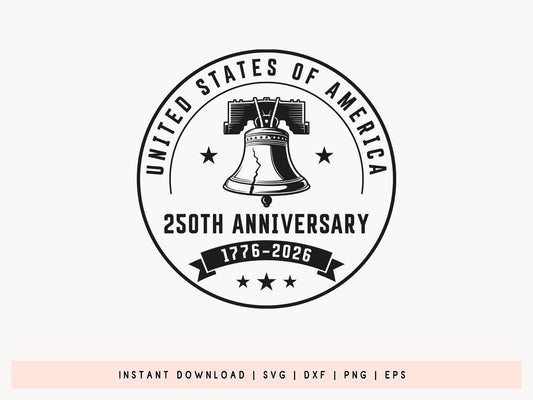 250th Anniversary USA SVG PNG Design