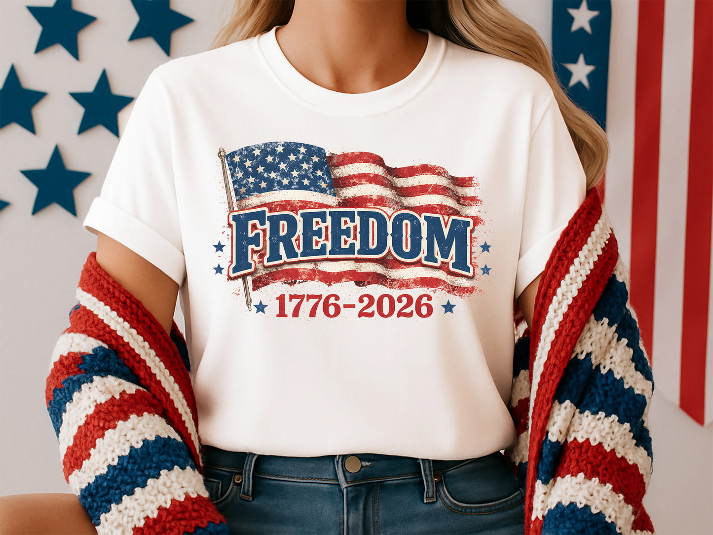 250th Freedom USA Flag Sublimation Design