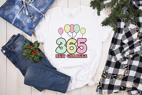 365 New Chances, Retro New Year, Sublimation Transfer