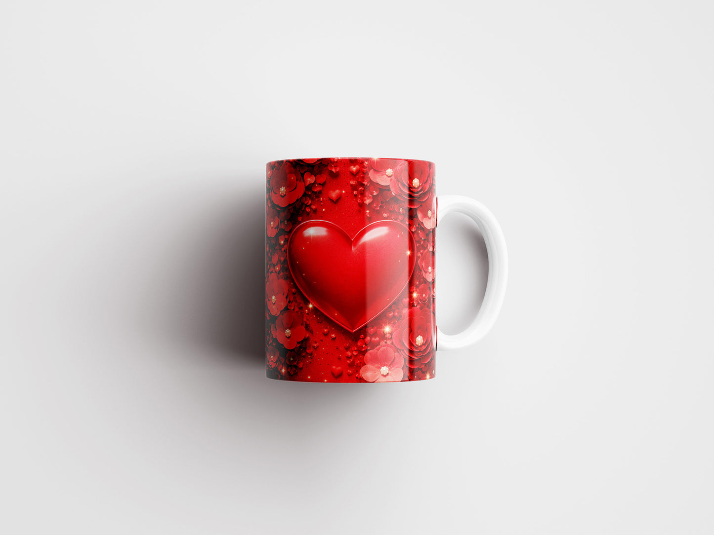 3D Heart Valentine's Day PNG Mug Wrap