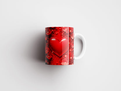 3D Heart Valentine's Day PNG Mug Wrap