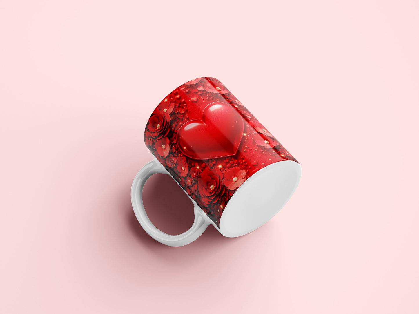 3D Heart Valentine's Day PNG Mug Wrap