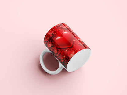 3D Heart Valentine's Day PNG Mug Wrap