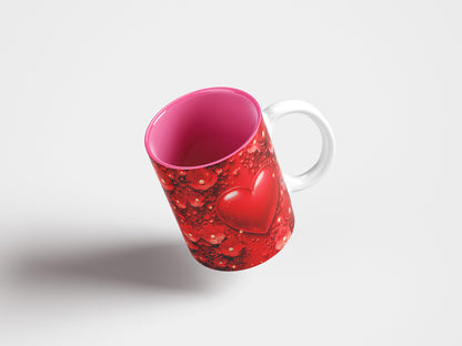 3D Heart Valentine's Day PNG Mug Wrap