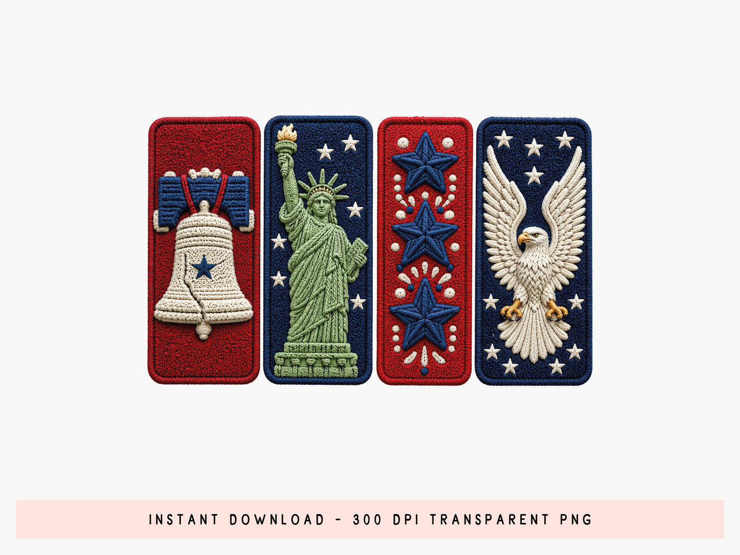 4th of July Faux Yarn Clipart PNG