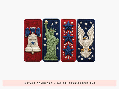 4th of July Faux Yarn Clipart PNG