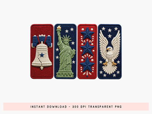 4th of July Faux Yarn Clipart PNG