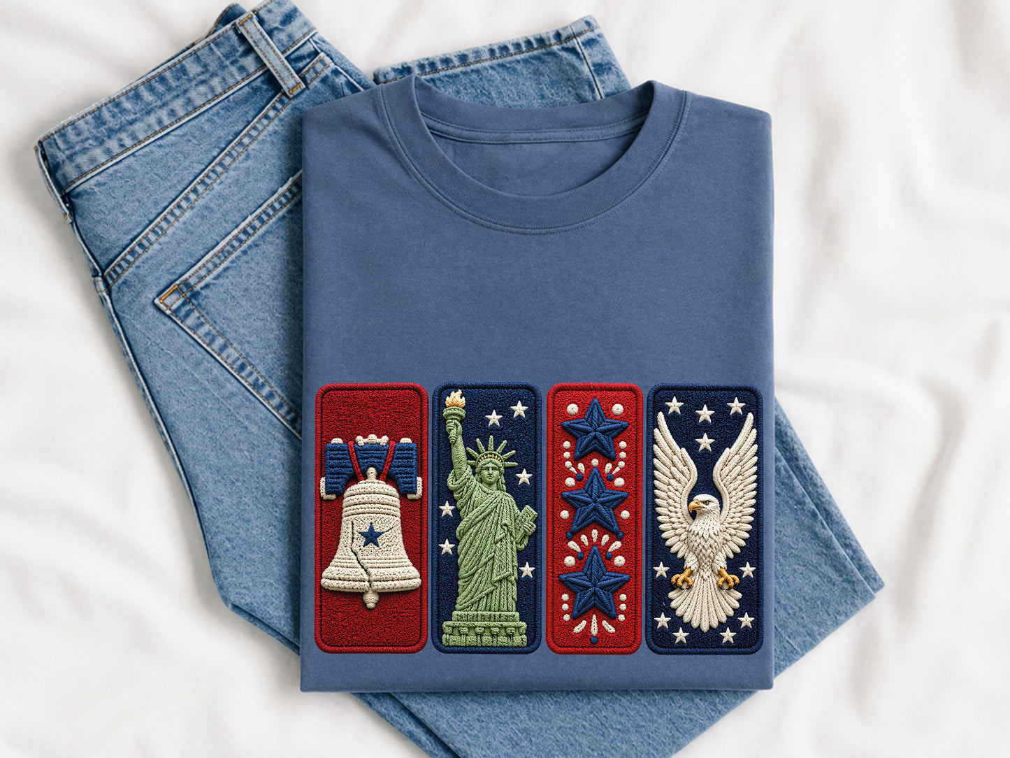 4th of July Faux Yarn Clipart PNG