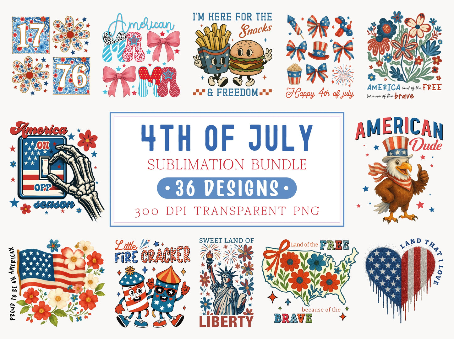 4th of July Sublimation Transfers Bundle