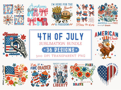 4th of July Sublimation Transfers Bundle