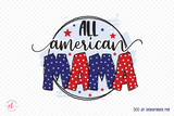 4th of July Sublimation Design - All American Mama