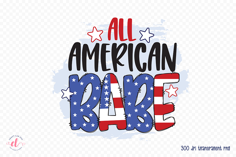 4th of July Sublimation Design, All American Babe