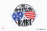 4th of July PNG Sublimation, All American Babe