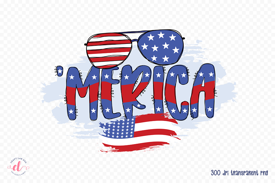 Merica PNG, 4th of July Sublimation Design