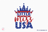 Little Miss USA, 4th of July Sublimation Design