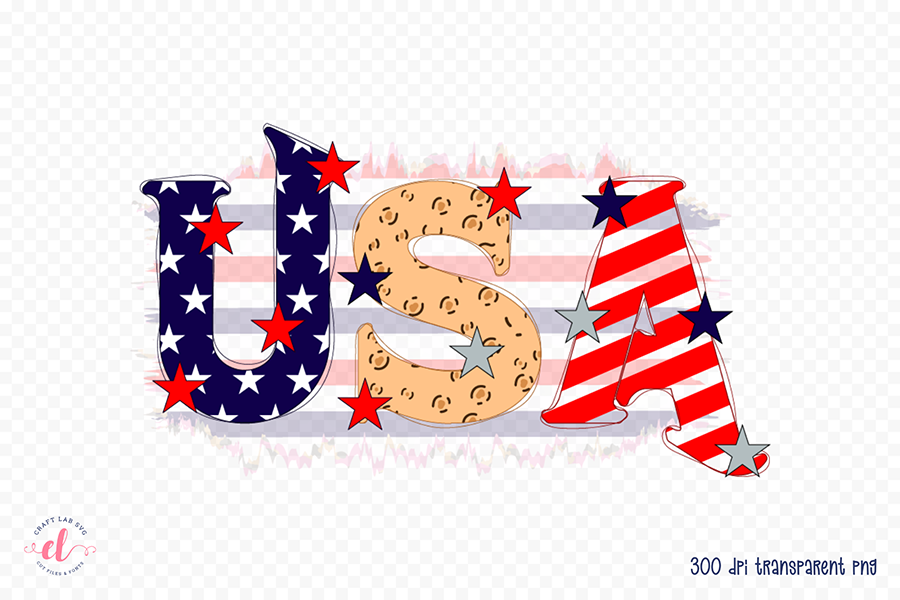 USA PNG - Patriotic Sublimation Design