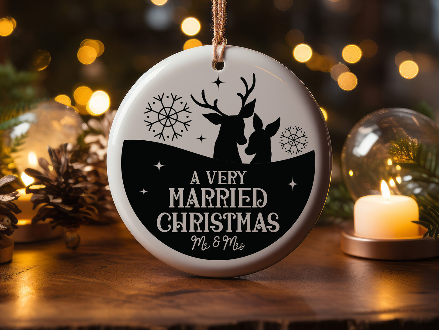 A Very Married Christmas Mr and Mrs Ornament SVG