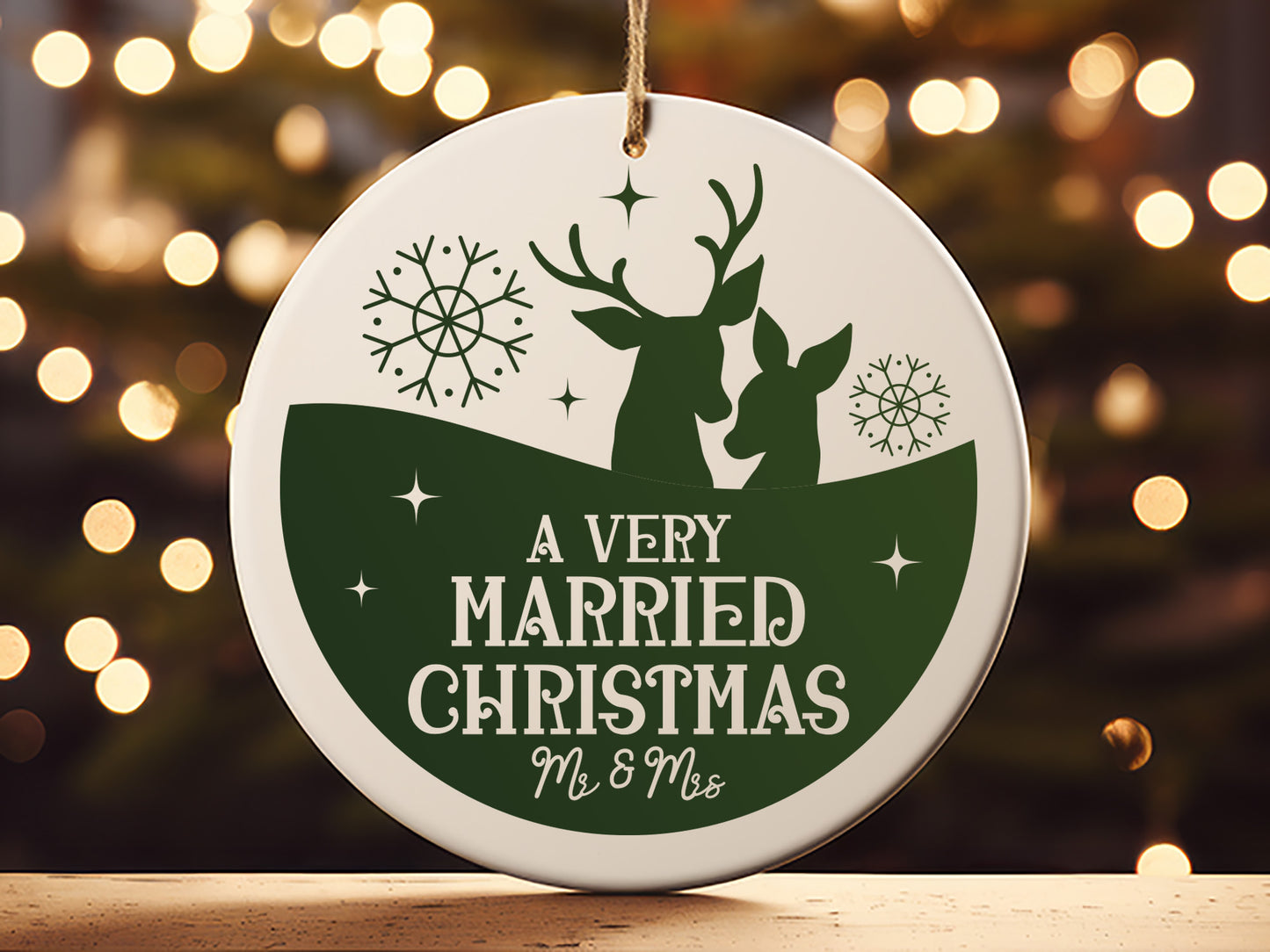 A Very Married Christmas Mr and Mrs Ornament SVG