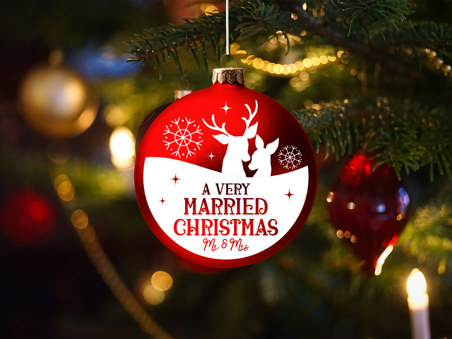 A Very Married Christmas Mr and Mrs Ornament SVG