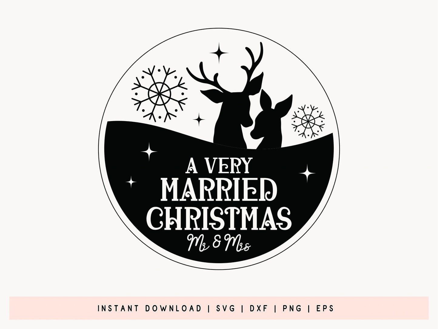 A Very Married Christmas Mr and Mrs Ornament SVG