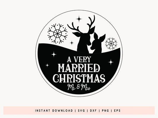 A Very Married Christmas Mr and Mrs Ornament SVG