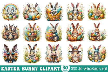 Easter Bunny Clipart Bundle