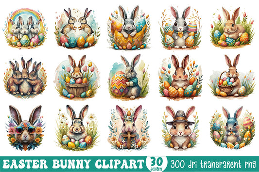 Easter Bunny Clipart Bundle