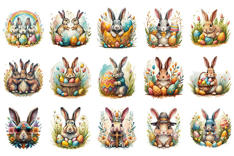 Easter Bunny Clipart Bundle