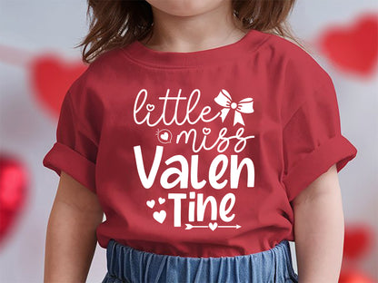 Adorable Kids Little Miss Valentine SVG Graphic