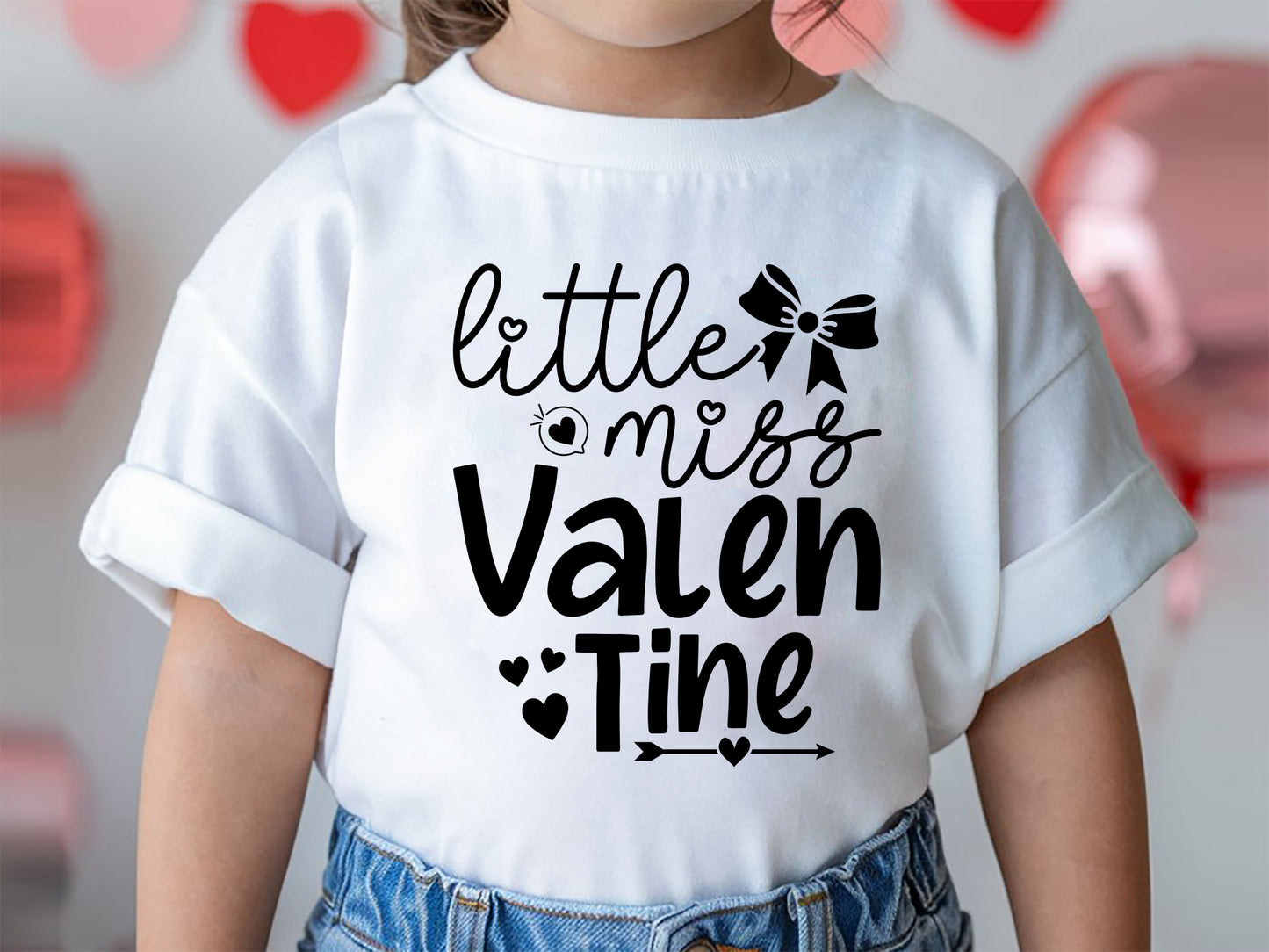 Adorable Kids Little Miss Valentine SVG Graphic