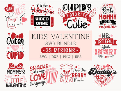 Adorable Kids Valentine SVG Bundle