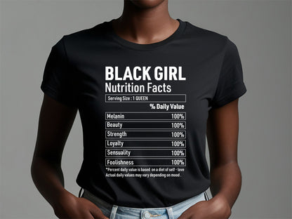 Afro Black Girl Nutrition Facts SVG Cut File