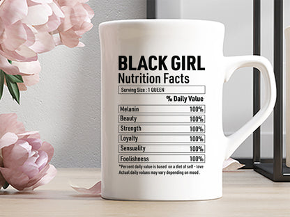 Afro Black Girl Nutrition Facts SVG Cut File