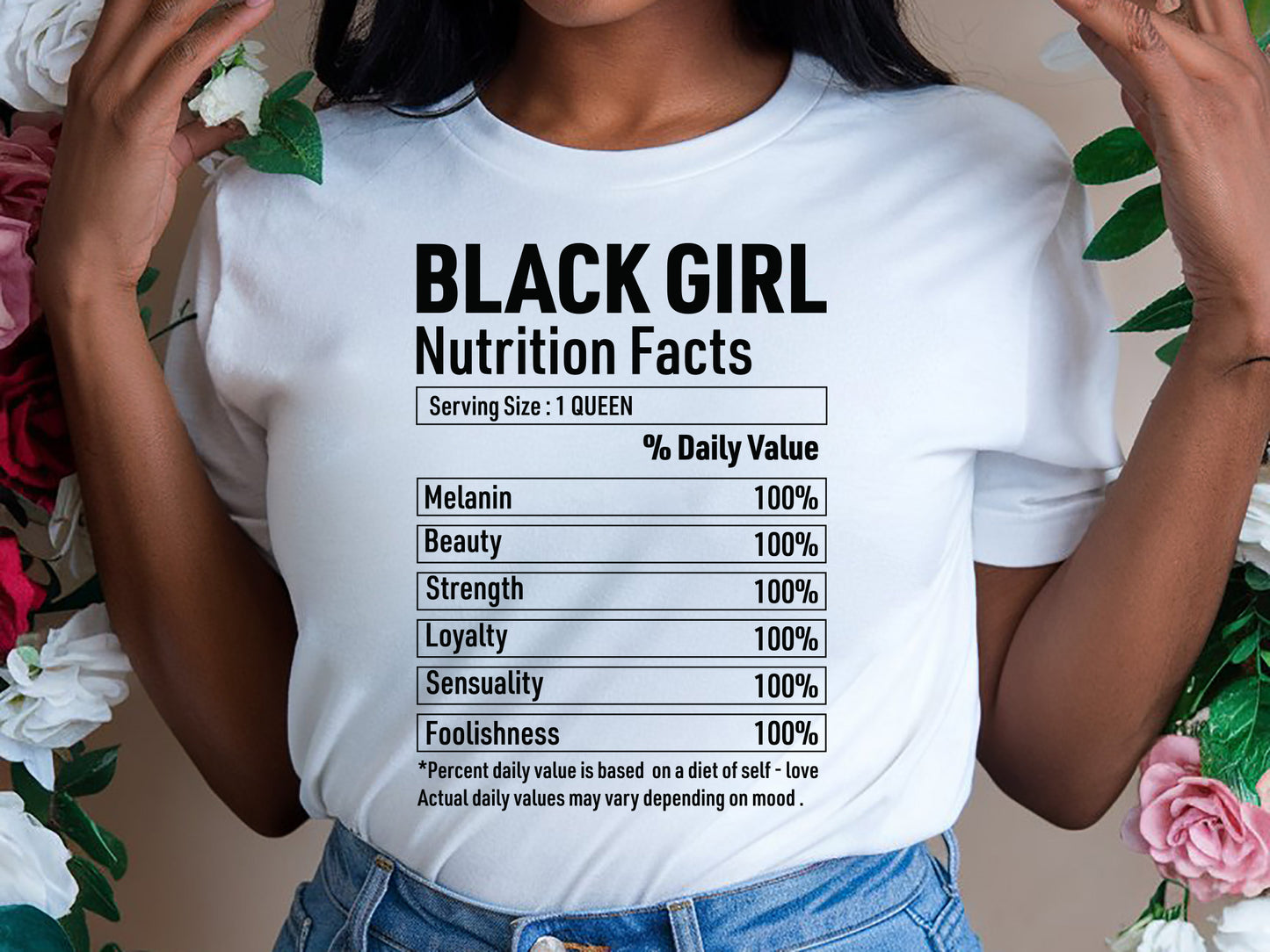 Afro Black Girl Nutrition Facts SVG Cut File