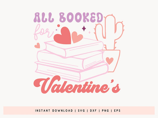 All Booked for Valentine's Retro SVG File