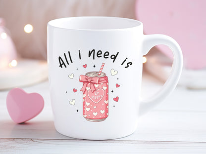 All I need is Dr Pepper, Funny Preppy Valentine PNG