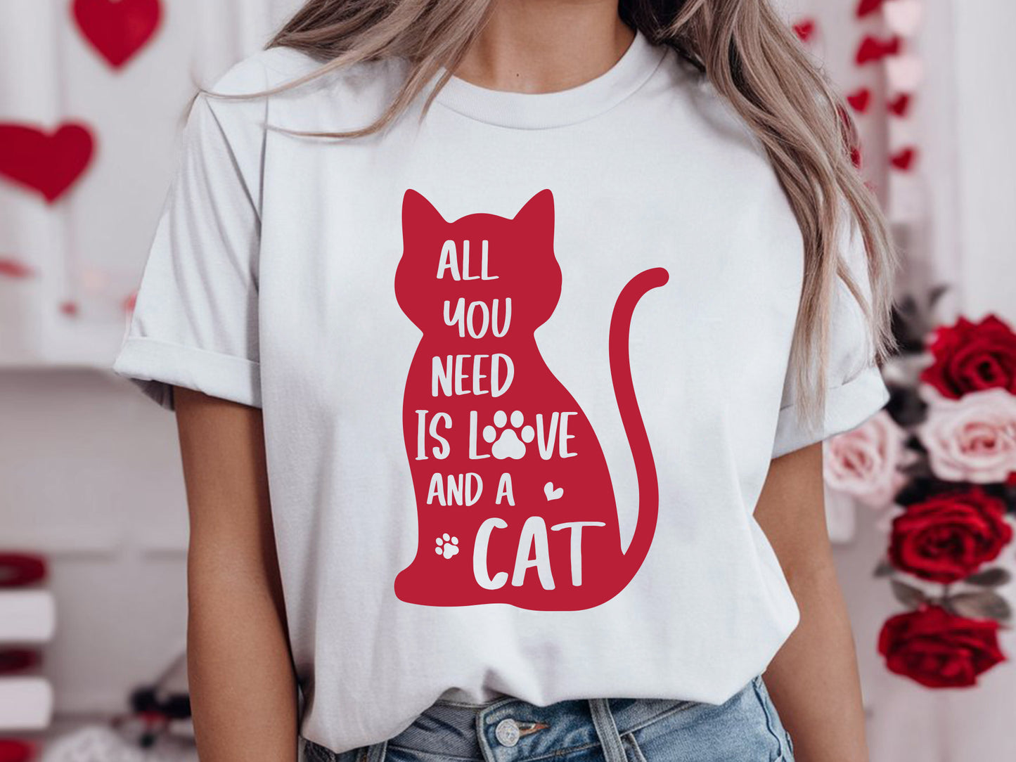 All You Need is Love and a Cat Valentine SVG