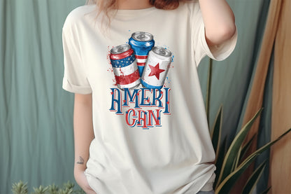 Ameri Can, 4th of July PNG Sublimation