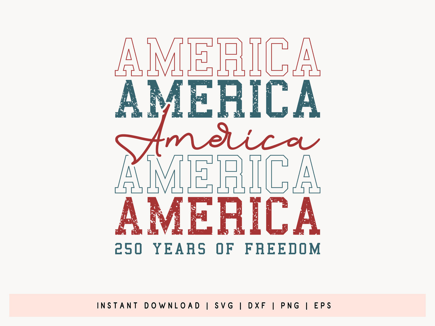Retro America 250 Years of Freedom SVG Design