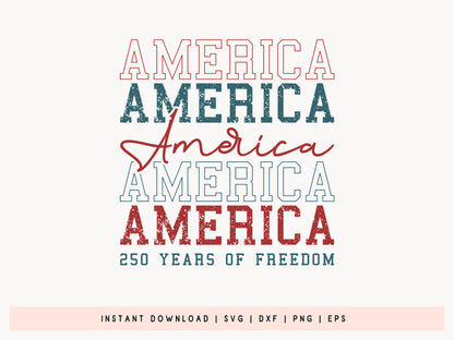 Retro America 250 Years of Freedom SVG Design