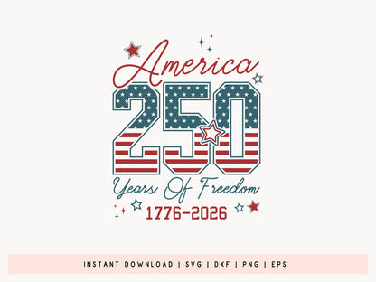 America 250 Years of Freedom Vector SVG