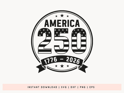 America 250th Anniversary SVG Design