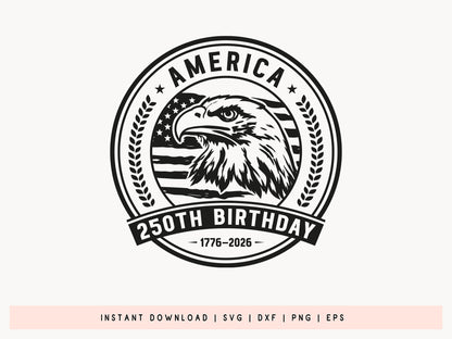 America 250th Birthday SVG Design