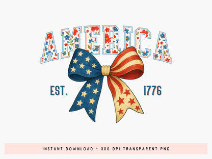 America Est 1776, Coquette 4th of July Sublimation