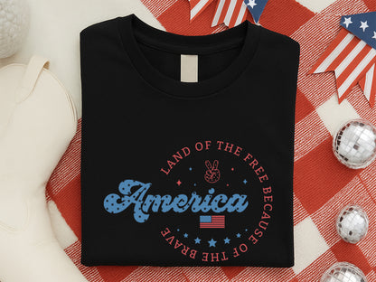 America Land of the Free Because of the Brave SVG