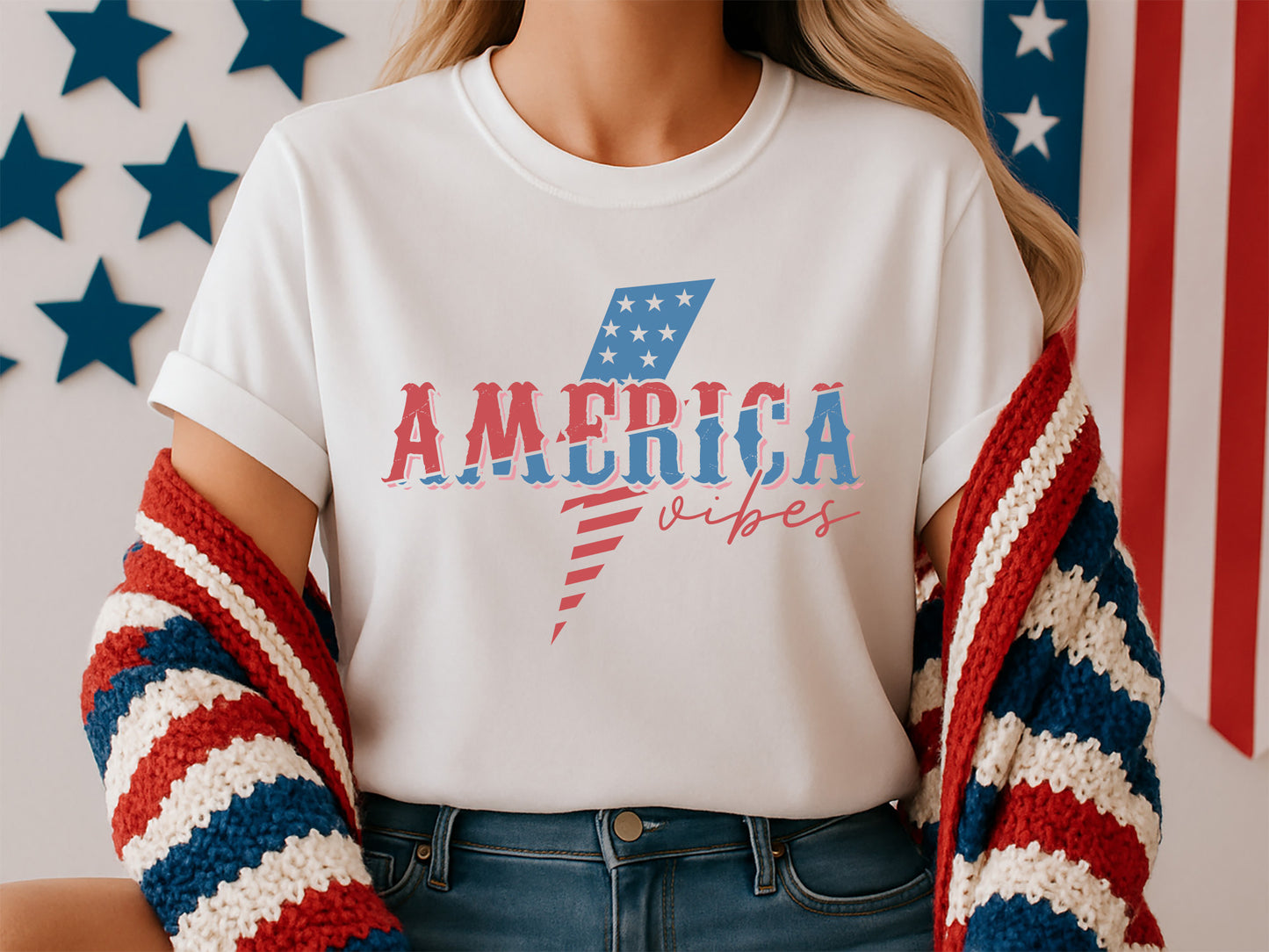 America Vibes, Cute 4th of July SVG