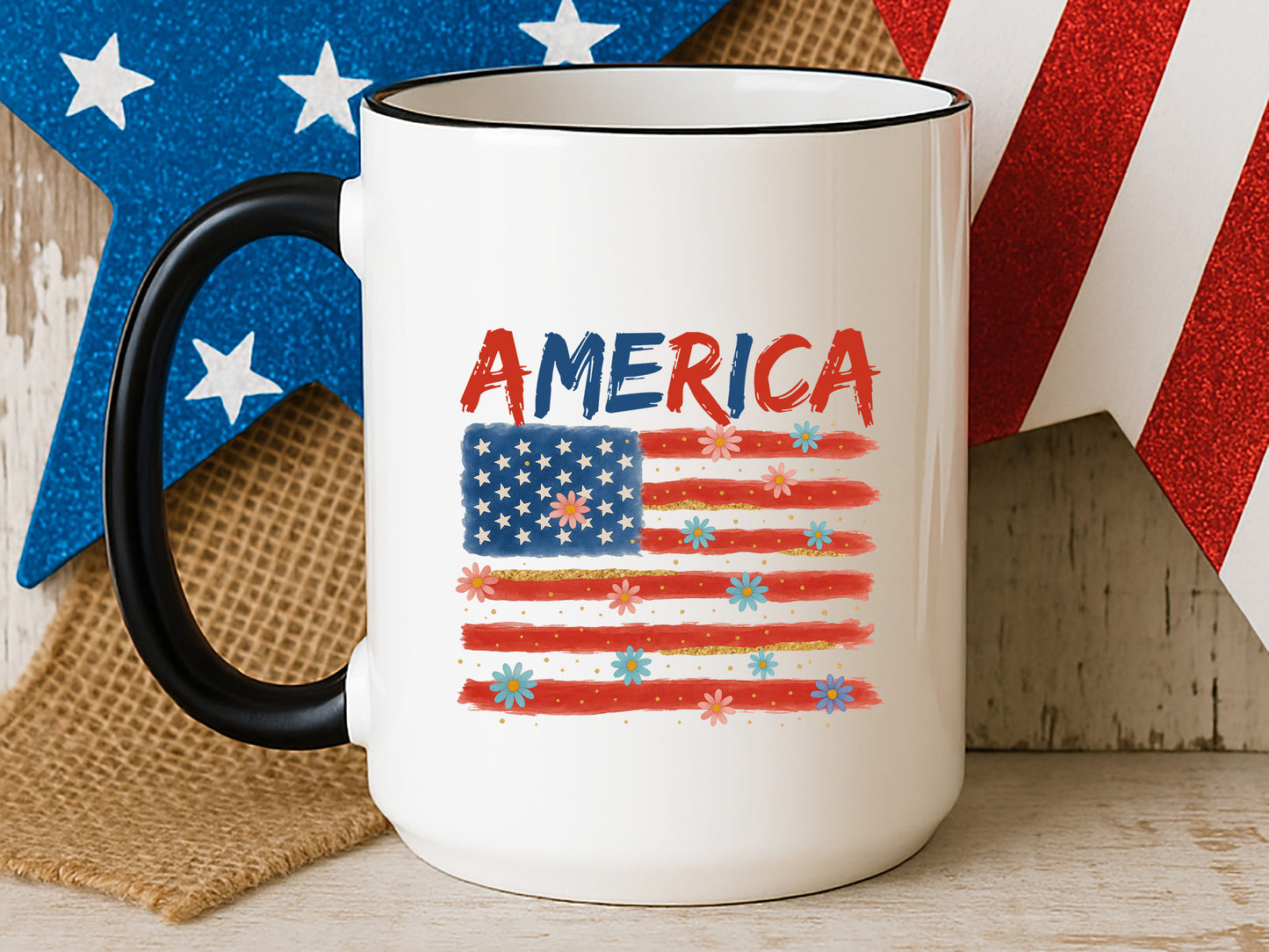 America, 4th of July Flag Sublimation PNG